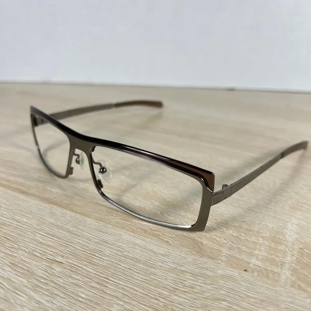 RARE! Gucci GG1723/S 6Y8 Sunglasses FRAMES ONLY Silver Metal Brown 58-14-125